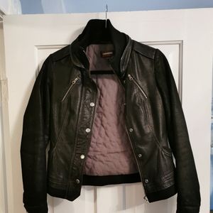 Danier black suede leather jacket